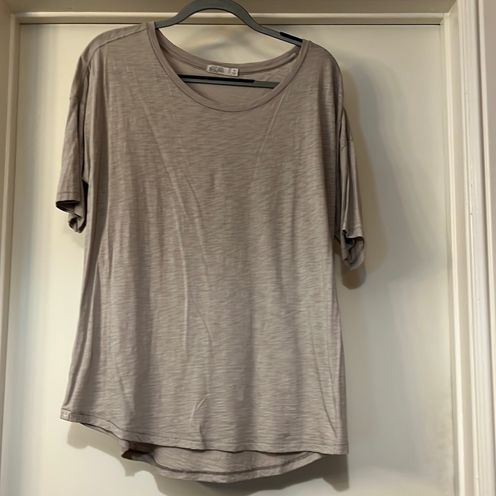 Barefoot Dreams Size XL Malibu Collection Mist Slub Jersey Drop Shoulder T-Shirt